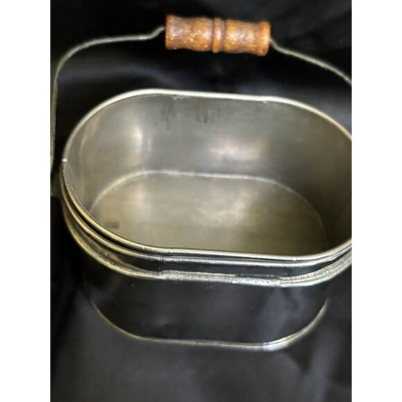 Antique Salesman Sample Miner's Lunch Box 3" Tall x 3.5" Wide Wooden Handle - Picture 10 of 16